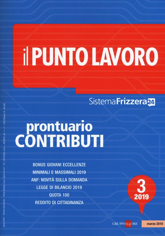 Il punto lavoro (2019). Vol. 3: Prontuario contributi - copertina