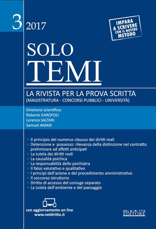 Solo temi. La rivista per la prova scritta (magistratura-concorsi pubblici-università) (2017). Con aggiornamento online. Vol. 3 - copertina