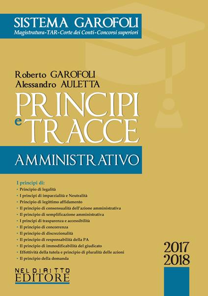 Principi e tracce di amministrativo - Roberto Garofoli - copertina