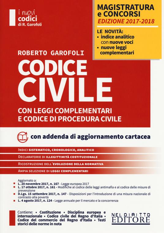 Codice civile con leggi complementari e codice di procedura civile. Con Contenuto digitale per download e accesso online - Roberto Garofoli - copertina