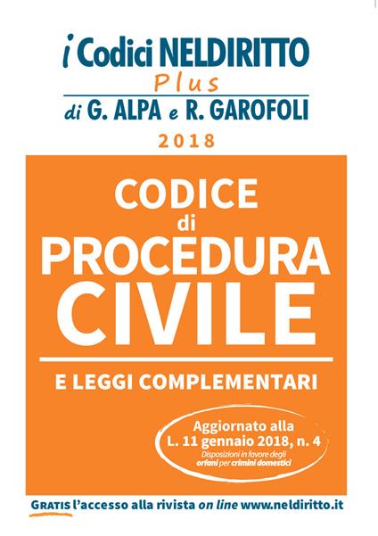 Codice di procedura civile e leggi complementari - Luigi Edoardo Fiorani - copertina