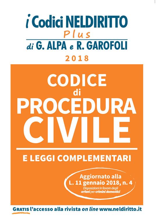 Codice di procedura civile e leggi complementari - Luigi Edoardo Fiorani - copertina