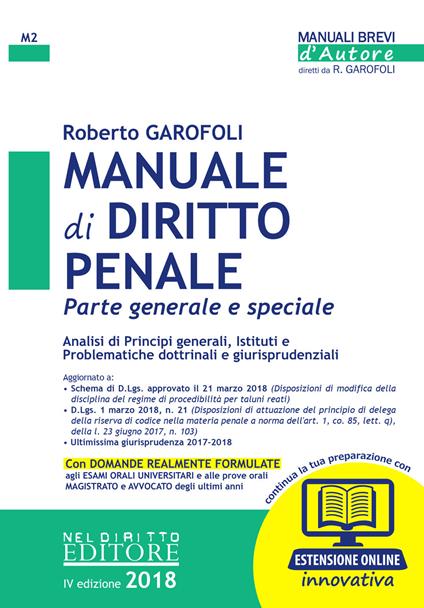 Manuale di diritto penale. Parte generale e speciale - Roberto Garofoli - copertina