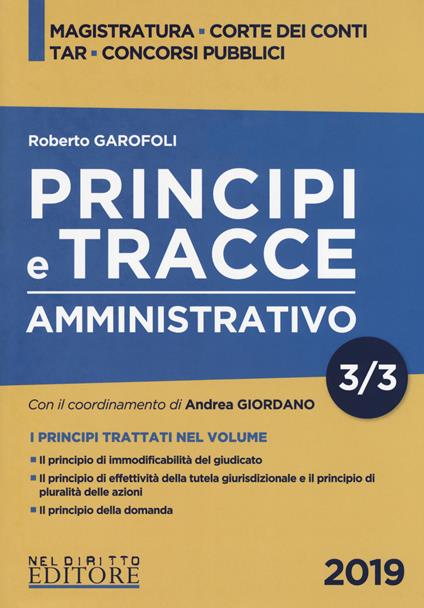 Principi e tracce. Amministrativo. Vol. 3 - Roberto Garofoli - copertina