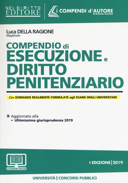 Compendio di esecuzione e diritto penitenziario. Con espansione online - Luca Della Ragione - copertina
