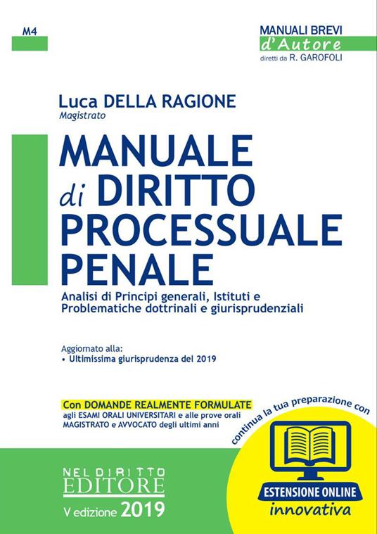 Manuale di diritto processuale penale. Con espansione online - Luca Della Ragione - copertina