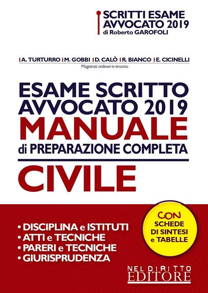 Esame scritto avvocato 2019. Manuale di preparazione completa civile - copertina