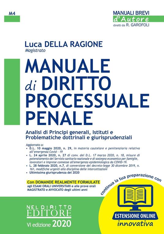 Manuale di diritto processuale penale. Con Contenuto digitale per accesso on line - Luca Della Ragione - copertina