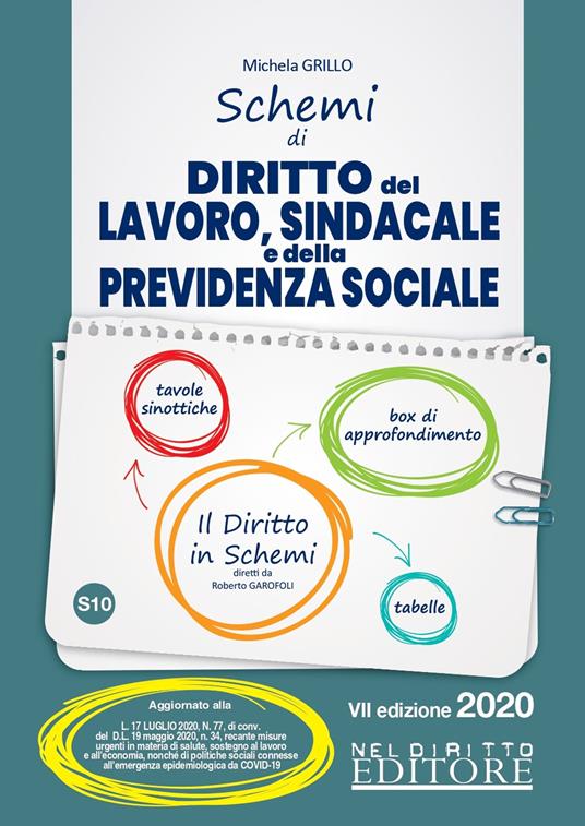 Schemi di diritto del lavoro, sindacale e della previdenza sociale - Michela Grillo - copertina