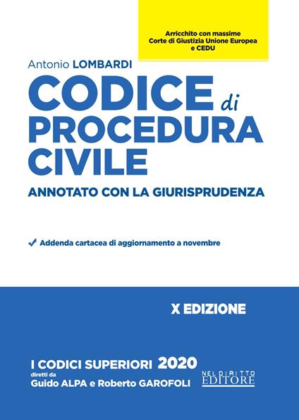 Codice di procedura civile. Annotato con la giurisprudenza - Antonio Lombardi - copertina