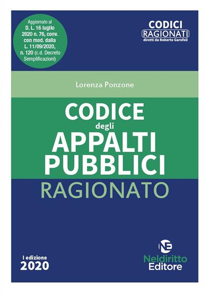 Codice degli appalti pubblici ragionato 2020 - copertina