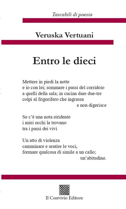 Entro le dieci - Veruska Vertuani - copertina