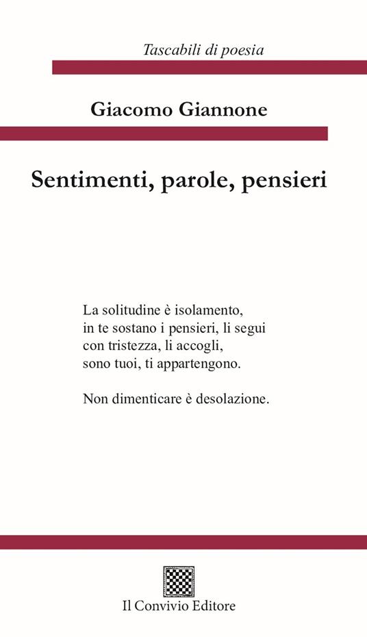 Sentimenti, parole, pensieri - Giacomo Giannone - copertina