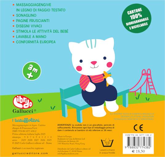Gattino. Libri di stoffa con massaggiagengive in legno. Ediz. a colori. Con gadget - 4