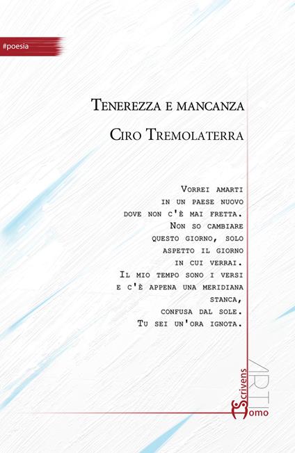 Tenerezza e mancanza - Ciro Tremolaterra - copertina