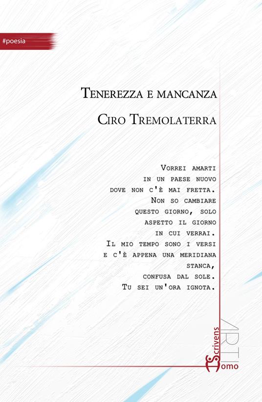 Tenerezza e mancanza - Ciro Tremolaterra - copertina