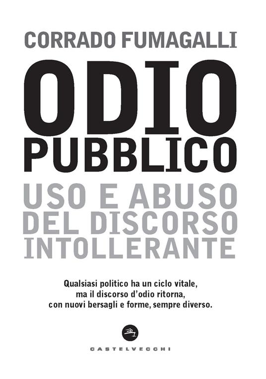 Odio pubblico. Uso e abuso del discorso intollerante - Corrado Fumagalli - copertina
