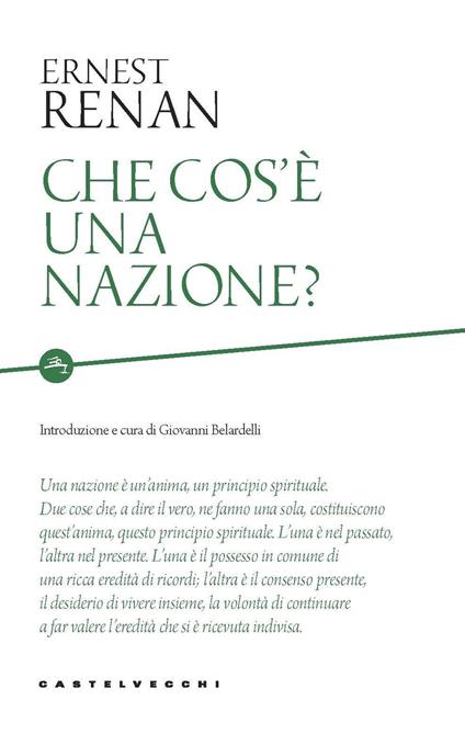 Che cos'è una nazione? - Ernest Renan - copertina