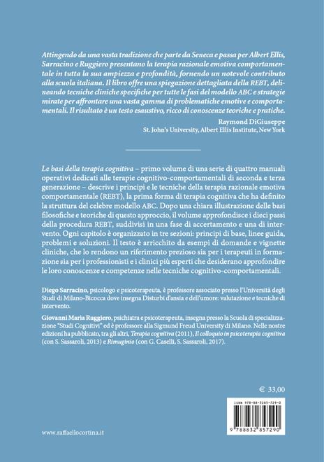 Le basi della terapia cognitiva. Vol. 1: L' ABC e la terapia razionale emotiva comportamentale - Diego Sarracino,Giovanni Maria Ruggiero - 2