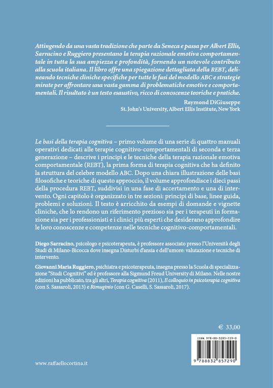 Le basi della terapia cognitiva. Vol. 1: L' ABC e la terapia razionale emotiva comportamentale - Diego Sarracino,Giovanni Maria Ruggiero - 2