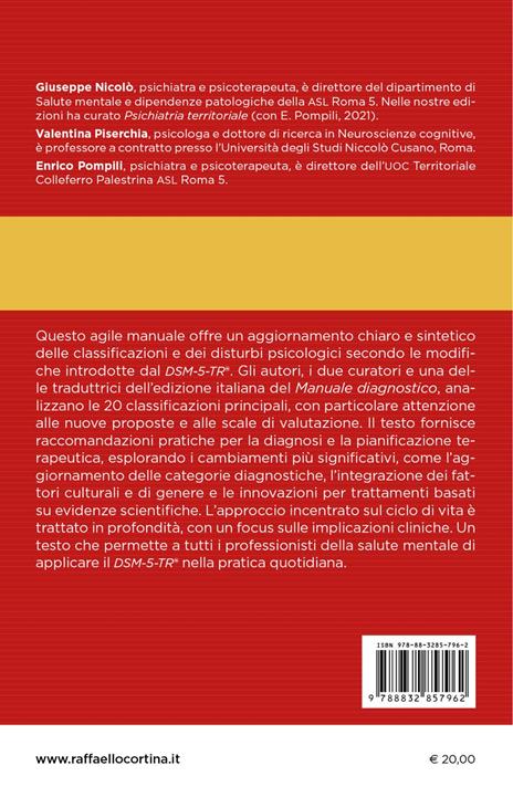 DSM-5-TR l'essenziale. Guida alla nuova edizione del Manuale diagnostico e statistico dei disturbi mentali - Giuseppe Nicolò,Valentina Piserchia,Enrico Pompili - 5