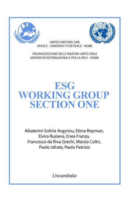 Esg working group section one - copertina