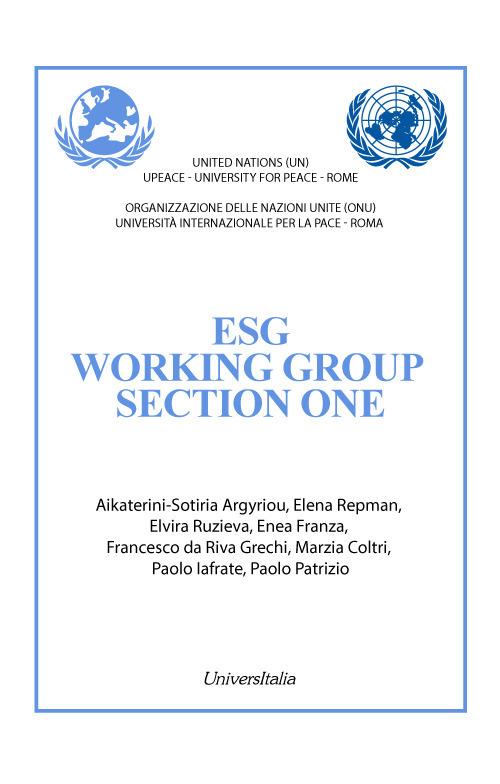 Esg working group section one - copertina