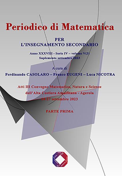 Periodico di matematica. Per l’insegnamento secondario (2023). Vol. 5/3: Supplemento settembre 2023. Parte prima - copertina