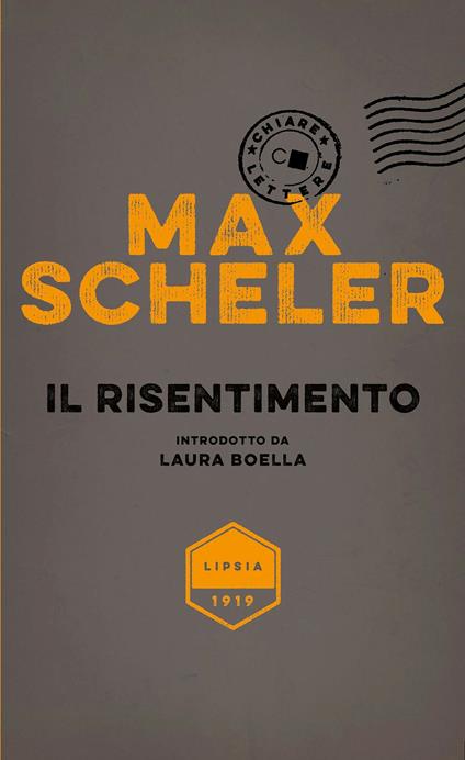 Il risentimento - Max Scheler - copertina