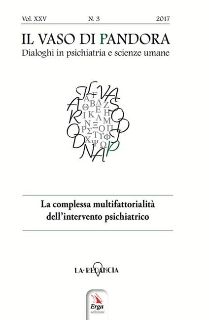Il vaso di Pandora. Dialoghi in psichiatria e scienze umane (2018). Vol. 3: La complessa multifattorialità dell’intervento psichiatrico - copertina