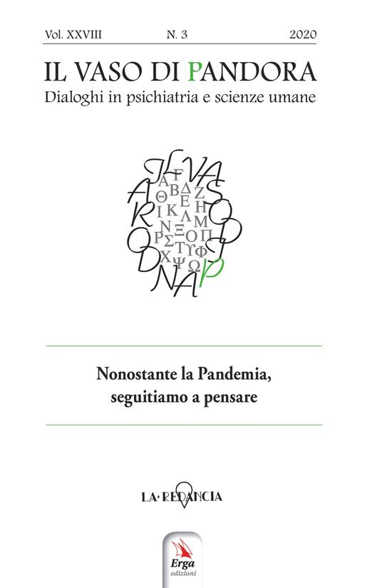 Il vaso di Pandora. Dialoghi in psichiatria e scienze umane (2020). Vol. 29: Nonostante la pandemia, seguitiamo a pensare - copertina