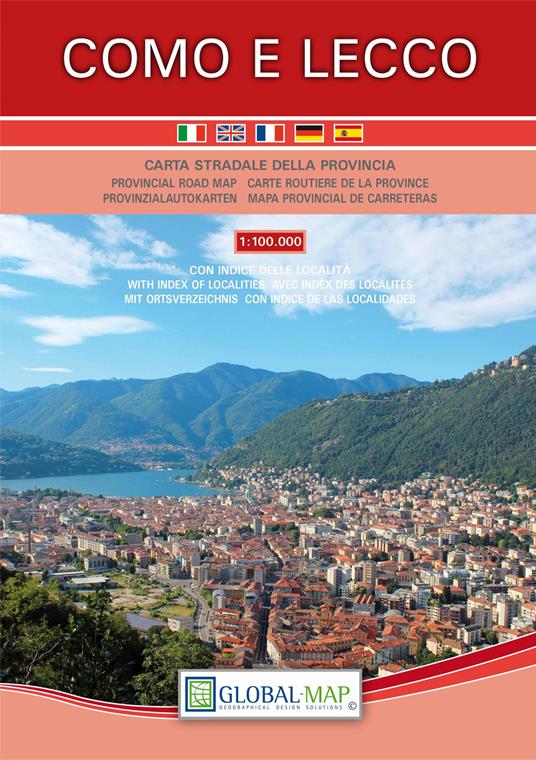 Como-Lecco. Carta stradale della provincia 1:100.000 (cm 62,5x74,0) - copertina