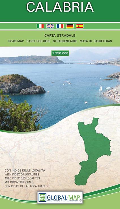 Calabria. Carta stradale della regione 1:250.000 (cm 86x108) - copertina
