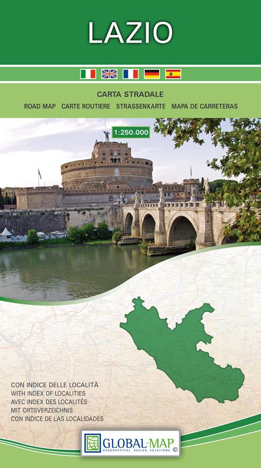 Lazio. Carta stradale della regione 1:250.000 (cm 96x86) - copertina