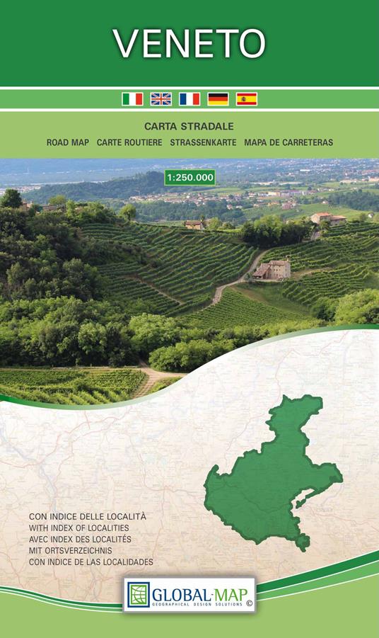 Veneto. Carta stradale della regione 1:250.000 (carta in Tyvek cm 86x96) - copertina
