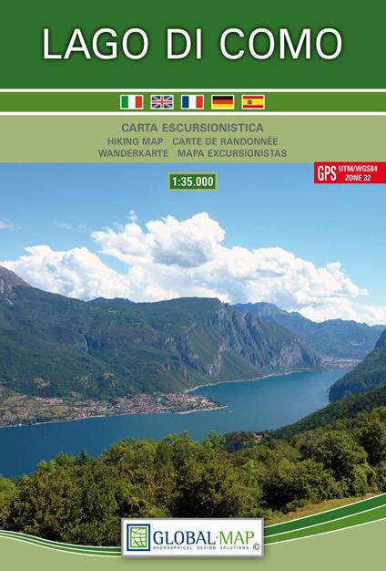 Lago di Como. Carta escursionistica 1:35.000. Ediz. multilingue - copertina