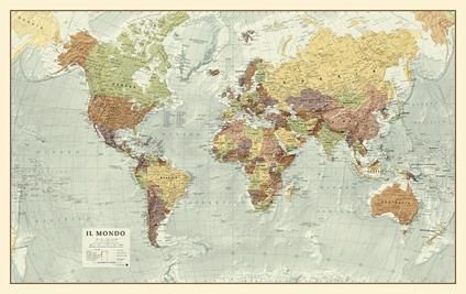 Mondo scala 1:60.000.000 (carta murale anticata in canvas su telaio in legno cm 69x43) - copertina