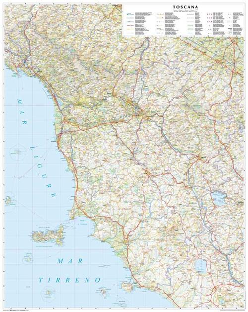 Toscana. Carta stradale della regione scala 1:250.000 (carta murale plastificata stesa cm 86x108) - copertina