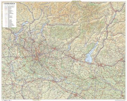 Lombardia. Carta stradale della regione 1:250.000 (carta murale plastificata stesa cm 108 x 86 cm) - copertina