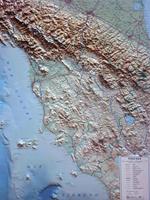 Toscana. Scala 1:350.000 (carta in rilievo con cornice cm 69x90)