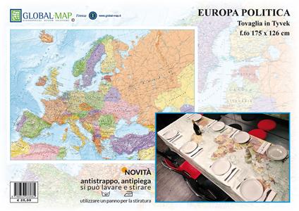Europa politica (tovaglia in Tyvek, f.to 175 x 126 cm) - copertina