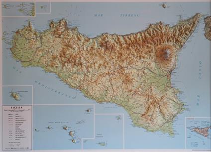 Sicilia 1:350.000 (carta in rilievo senza cornice) - copertina
