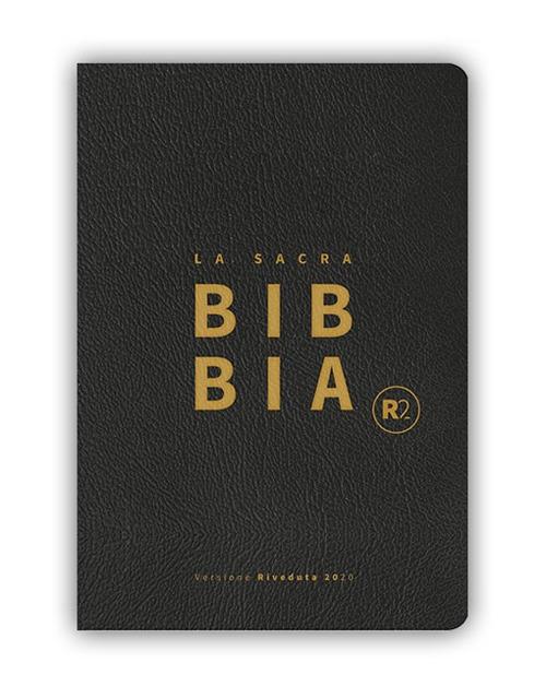 Bibbia R2. Versione riveduta 2020. Ediz. Tascabile, copertina pelle nera, taglio oro, titoli oro - copertina