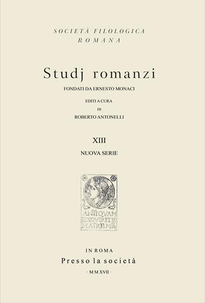 Studj romanzi. Nuova serie. Vol. 13 - copertina