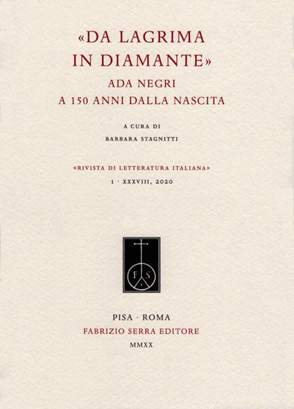 «Da lacrima in diamante». Ada Negri a 150 anni dalla nascita - copertina