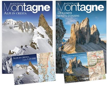 Alpi in cresta-Dolomiti senza confini. Ediz. a colori. Con Carta geografica ripiegata - copertina