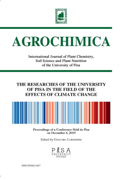 Agrochimica. The researches of University of Pisa in the field of the effects of climate change - Giacomo Lorenzini - copertina
