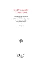Studi classici e orientali (2023). Vol. 69