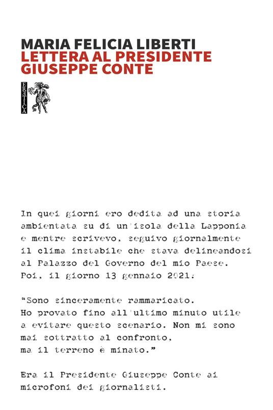 Lettera al Presidente Giuseppe Conte - Maria Felicia Liberti - copertina