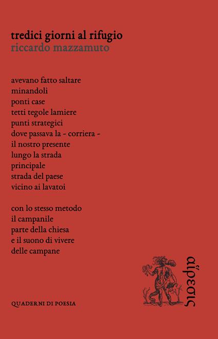 Tredici giorni al rifugio - Riccardo Mazzamuto - copertina